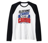 Trading Card Collector Sleeving Cards is My Cardio Raglan Baseball Tee