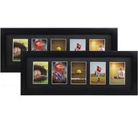 Trading Card Display Frame for 5 Standard Cards, 2 Pack, UV Protection, Black Acid-Free Mat, Sports Card Collector Wall Display, Holder for Baseball Basketball Football Hockey Pokemon Standard Card