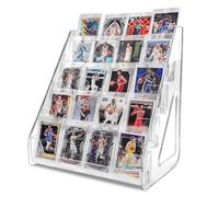 Trading Card Display Stand, 5 Tier Vertical Holder for Baseball Basketball Sports Graded Card Display Stand Tabletop for PSA BGS SGC Slabs, Snap-On Assembly