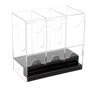 Trading Card Organizer - 3 Slots Box, Protective Case, Clear Acrylic Stand | Space Saving Portable Storage Solution for Amateur Collector Tabl