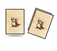 Trading Card Sleeves - 100 Count - Smooth Matte Art Back & Clear Front (66 x 92 mm) - Fits Standard Cards, MTG, Sports & Collector Decks - Little Red Bandit