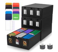 Trading Card Storage Box, 9000+ Cardboard Card Storage Box with 48 Card Dividers,Labels Tape and Drawers, Visualization Window,Trading Card Organizer for TCG, MTG, PTCG, Baseball Cards and Sport Cards