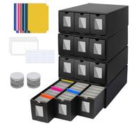 Trading Card Storage Box, Large Card Storage Box with 48 Card Dividers & Label & Tapes, for 12000+ Sleeveless Cards Storage, Trading Card Organizer for TCG, MTG, PTCG, Baseball Cards and Sport Cards