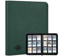 Trading Cards 9 Pocket, TiopLior Zip MTG Card Binder with 432 Side Loading Pocket, Card Album Fit for TCG Baseball Football Sports Card, Easy to Insert Card Collection Binders (green)