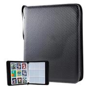 Trading Cards Binder, JiHiGe 9 Pocket card collection folder, Double Sided Card Protector Sleeves Total 900 Cards, Collectible Card Albums Card Folder for Sports Cards, Game Cards