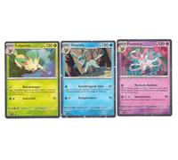 Trading Cards - Prismatic Developments Feelinara SVP172 Glaziola SVP171 Folipurba SVP170 German Holo Promo Cards (Evoli Evolutions) with BB-Toy-Trades Teambag
