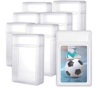 Trading Cards Protector Case Acrylic Clear Baseball Card Holders with Label Position Hard Card Sleeves Small Sturdy Storage Box for Card Standard Collector Sport Game Grade Card Case (48)