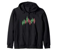 Trading Chart, Japanese Candlestick Stock Chart, For Trader Zip Hoodie