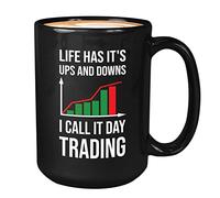 Trading Mug Black 15oz - Has It'S Upd And Downs - Birthday Trading Realtor Housewarming Marketing Real Estate Market Stocks