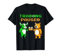 Trading Paused 8-Bit Bull vs Bear Stock Market Bee T-Shirt