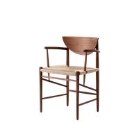 &Tradition Drawn HM4 Dining Chair With Armrests Walnut