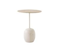 &Tradition Lato LN8 Round Coffee Table Lacquered Oak/Crema Diva Marble