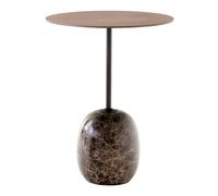 &Tradition - Lato LN8 Table 40 cm, Lacquered Walnut / Emparador Marble - Emperador Marble