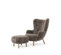 &Tradition Petra VB3 Armchair Sheepskin Sahara/Oiled Oak Incl. ATD1 Puff