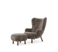 &Tradition Petra VB3 Armchair Sheepskin Sahara/Oiled Walnut Incl. ATD1 Puff