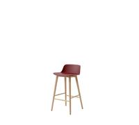 &Tradition Rely HW118 Bar Stool Low Back Lacquered Oak/ Maroon