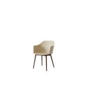 &Tradition Rely HW76 Dining Chair With Armrest Beige Sand/ Lacquered Walnut