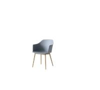 &Tradition Rely HW76 Dining Chair With Armrest Light Blue/ Clear Lacquered Oak