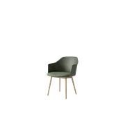 &Tradition Rely HW77 Dining Chair With Armrest Padded Seat Bronze Green/Clear Lacquered Oak/Canvas 0926