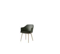 &Tradition Rely HW77 Dining Chair With Armrest Padded Seat Bronze Green/Clear Lacquered Oak/Vidar 0972