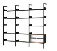 Rombe IF1 &IF4 & IF6 Shelving Configuration H Lacquered Walnut/Anthracite