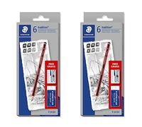 Tradition Staedtler 61 110C6 Sketching Pencil with Mars Plastic Eraser/Metal Sharpener (Pack of 12)