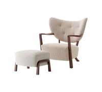 &Tradition Wulff ATD2 Armchair Karakorum 003/ Walnut Incl. ATD3 Pouf