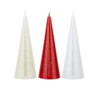 Traditional 1-24 Numbered Pyramid Advent Candle Set - 3 Slow-Burning Red, White & Ivory Countdown, Christmas Advent Candles for Gift & Holiday Decor