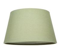Traditional 14 Inch Olive Green Linen Drum Table/Pendant Lampshade 60w Maximum | with Inner Cotton Fabric Lining | Reversible Gimbal by Happy Homewares