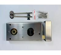 Traditional 1920s Victorian Style Rim Lock with Keys 150X100mm in 5 Finishes (Satin Chrome)
