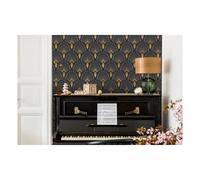 Traditional 1925 Wallpaper Charcoal grey one size