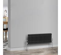 Traditional 2 3 Column Horizontal Vertical Radiator Cast Iron Style Vintage Rads (2 Column 450 x 785mm, Black)