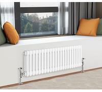 Traditional 2 3 Column Horizontal Vertical Radiator Cast Iron Style Vintage Rads (3 Column 300 x 1010mm, White)