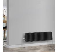 Traditional 2 3 Column Horizontal Vertical Radiator Cast Iron Style Vintage Rads (3 Column 450 x 1010mm, Black)