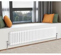 Traditional 2 3 Column Horizontal Vertical Radiator Cast Iron Style Vintage Rads (3 Column 450 x 1415mm, White)