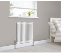 Traditional 2 3 Column Horizontal Vertical Radiator Cast Iron Style Vintage Rads (3 Column 600 x 605mm, White)