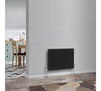 Traditional 2 3 Column Horizontal Vertical Radiator Cast Iron Style Vintage Rads (3 Column 600 x 785mm, Black)