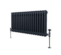 Monster Shop Traditional 2 Column Radiator 300 X 832Mm Anthracite Grey, Grey