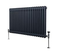 Traditional 2 Column Radiator - 600 x 1012 mm - Anthracite Monstershop Grey One Size