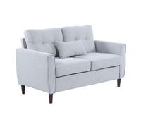 Homcom Modern Chic Loveseat With Armrest Spring Padding, Light Grey