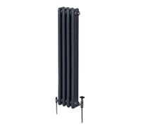 Traditional 3 Column Radiator - 1500 x 202 mm - Anthracite Monstershop Grey One Size