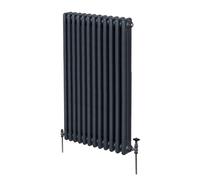 Monster Shop Traditional 3 Column Radiator 1500 X 562Mm Anthracite Grey, Grey
