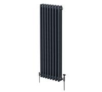 Monster Shop Traditional 3 Column Radiator 1800 X 382Mm Anthracite Grey, Grey