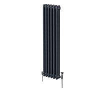 Traditional 3 Column Radiator 1800mm x 292mm Modern Central Heating Heater Matt Anthracite Grey Carbon Steel Vertical Wall Mounted Kitchen Living Room Bathroom Cleaning Brush Fixing Kit & Brackets Gre