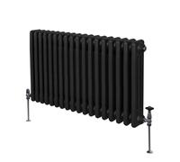 Monster Shop Traditional 3 Column Radiator 600 X 832Mm Black, Black