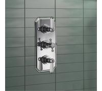 Nes Home Traditional 3 Dial 2 Way Concealed Thermostatic Shower Valve Brass Chrome