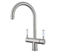 Traditional 3 in 1 Boiling Water Tap Replacement - Tap Only for Unpressurised Boilers - Instant Boiling, Hot & Cold Water - Child Safety Lock - 360° Swivel Insulated Spout - Brushed Stainless Steel