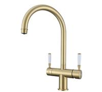 Traditional 3 in 1 Boiling Water Tap Stainless Steel Brushed Brass | Instant Hot Water for Kitchen, Boiling Hot Cold Water, Safety Lock,Tap Only