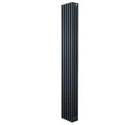 Traditional 4 Column Radiator 1800mm x 290mm Modern Central Heating Heater Matt Anthracite Grey Carbon Steel Vertical Wall Mounted Kitchen Living Room Bathroom Cleaning Brush Fixing Kit & Brackets