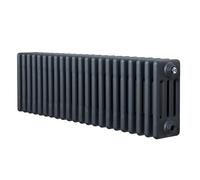 Traditional 4 Column Radiator 300mm x 1010mm Modern Central Heating Heater Matt Anthracite Grey Carbon Steel Horizontal Wall Mounted Kitchen Living Room Bathroom Cleaning Brush Fixing Kit & Brackets